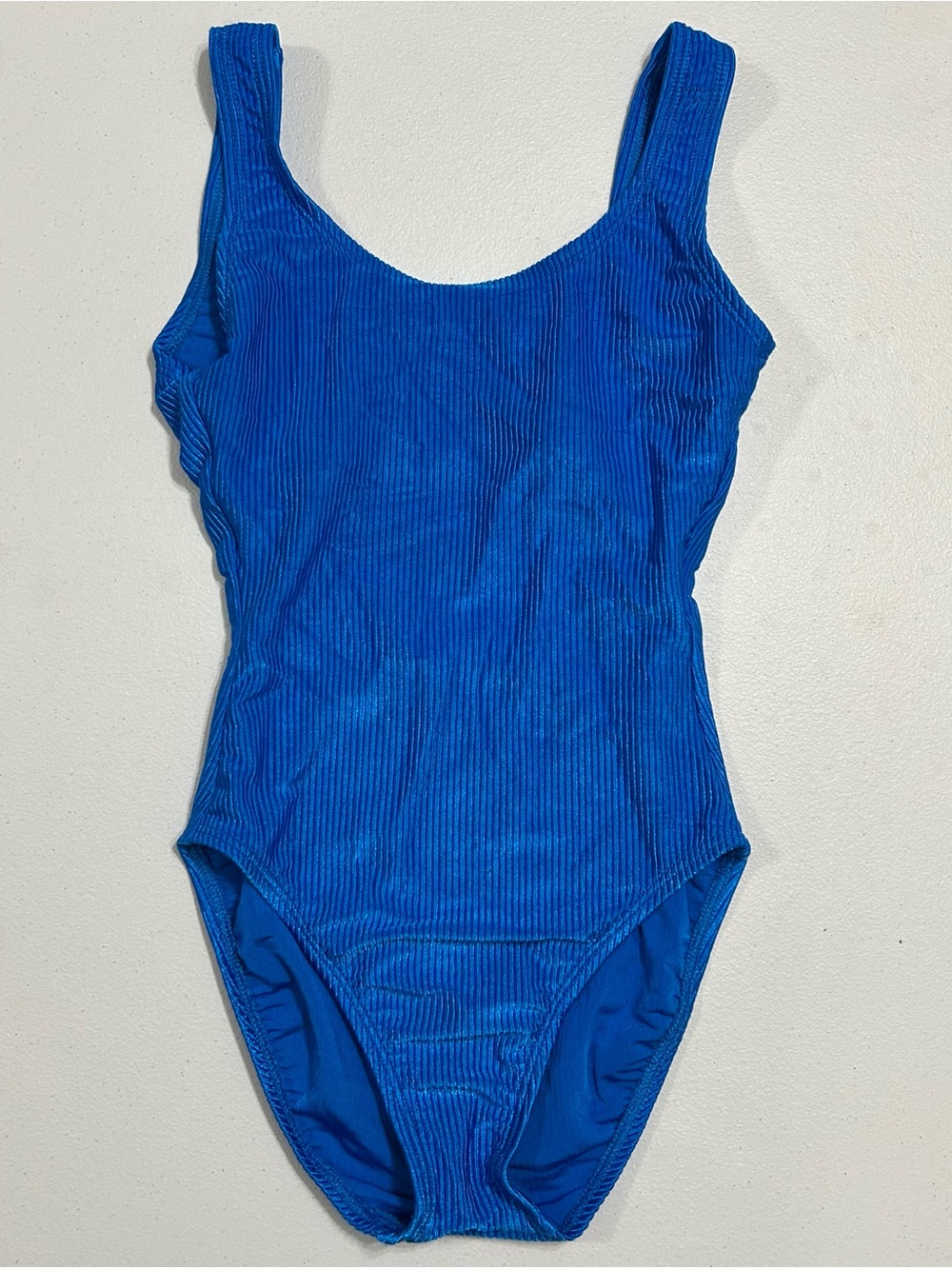 Vintage Catalina Royal Blue Ribbed One-Piece Swimsuit for women